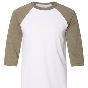 new • bella canvas unisex 3/4 sleeve baseball tee